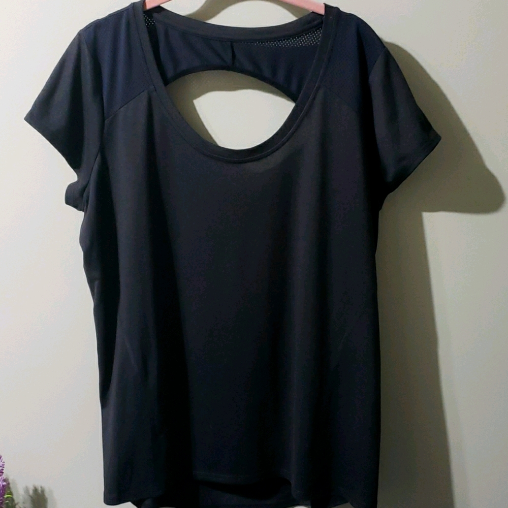 Xersion XL dri fit athletic top mesh back cut out